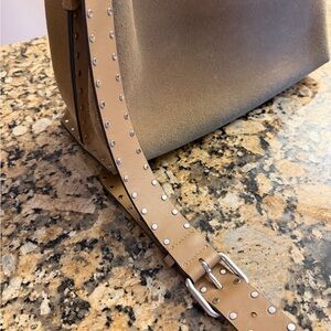 Coach Tan Studded Shoulder Bag